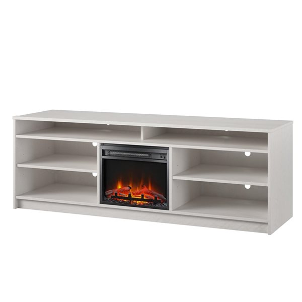 Ameriwood Home 67-in Ivory Oak Fan-forced Electric Fireplace for TV's up to 75-in