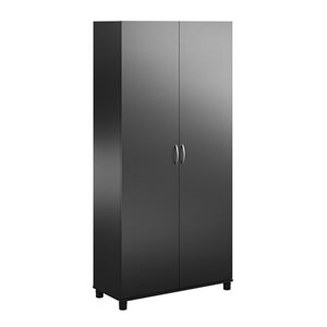 Systembuild Evolution Lory 35.68-in Wood Composite Freestanding Utility Storage Cabinet in Black