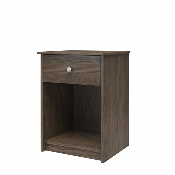 Ameriwood Home Ellwyn Medium Brown Nightstand with Drawer