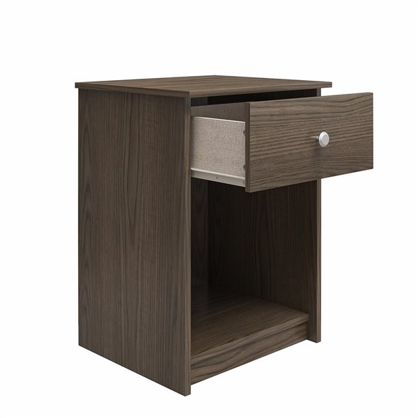 Ameriwood Home Ellwyn Medium Brown Nightstand with Drawer