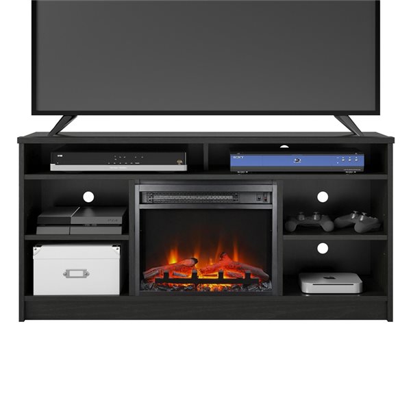 Ameriwood Home 47.6-in Black Oak Fan-forced Electric Fireplace for TV's up to 55-in