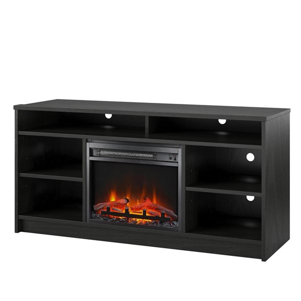 Ameriwood Home 47.6-in Black Oak Fan-forced Electric Fireplace for TV's up to 55-in