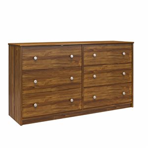 Ameriwood Home Ellwyn Brown Oak 6-Drawer Standard Dresser