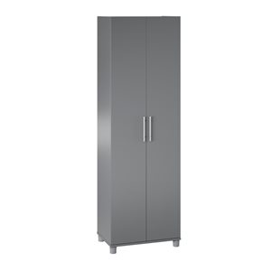 Systembuild Evolution Camberly 23.7-in Wood Composite Freestanding Utility Storage Cabinet in Graphite Grey
