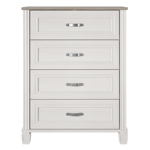 Ameriwood Home Rue Lane Ivory Oak/Grey Oak 4-Drawer Standard Dresser