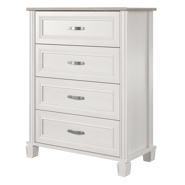 Ameriwood Home Rue Lane Ivory Oak/Grey Oak 4-Drawer Standard Dresser