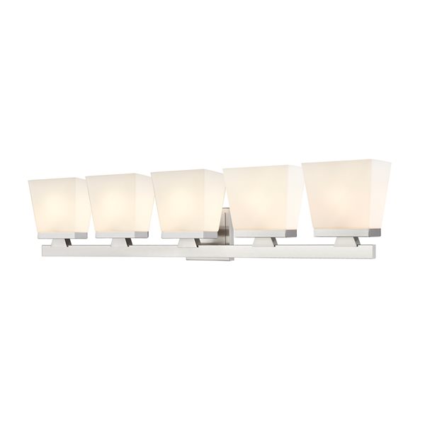 Z-Lite Astor 5-Light Nickel Mid-Century Vanity Light