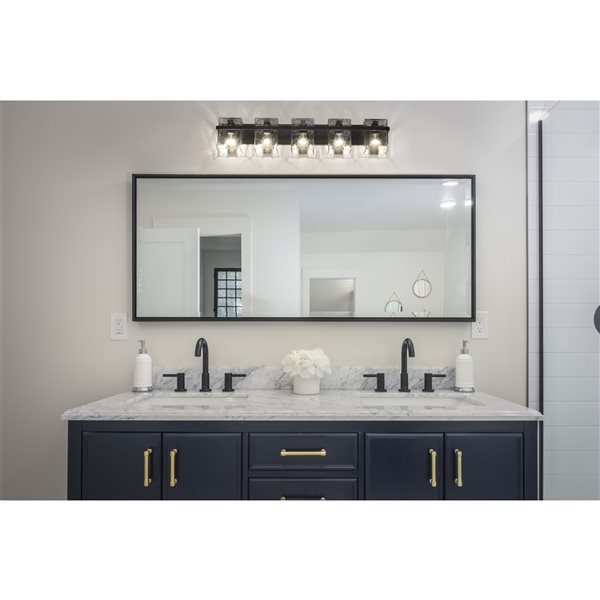 Z-Lite Bennington 5-Light Black Transitional Vanity Light