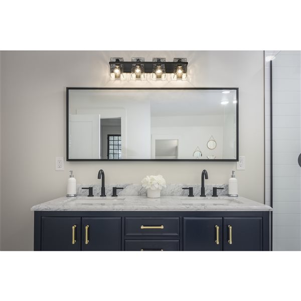 Z-Lite Bennington 4-Light Black Transitional Vanity Light