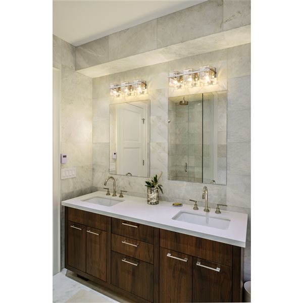 Z-Lite Bennington 3-Light Nickel Transitional Vanity Light