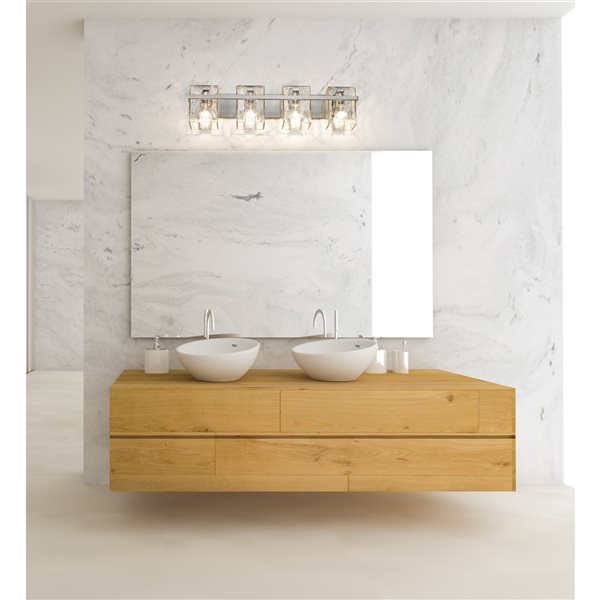 Z-Lite Bennington 4-Light Nickel Transitional Vanity Light