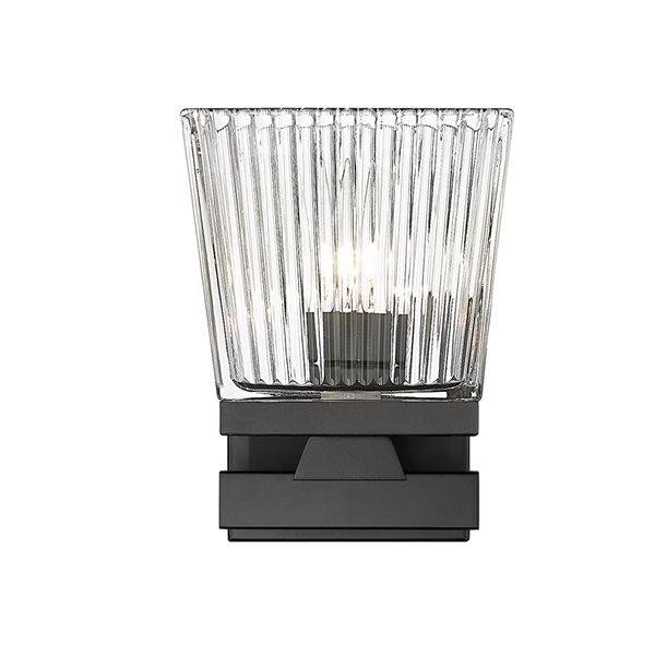 Z-Lite Astor 5.75-in 1-Light Matte Black Mid-Century Wall Sconce