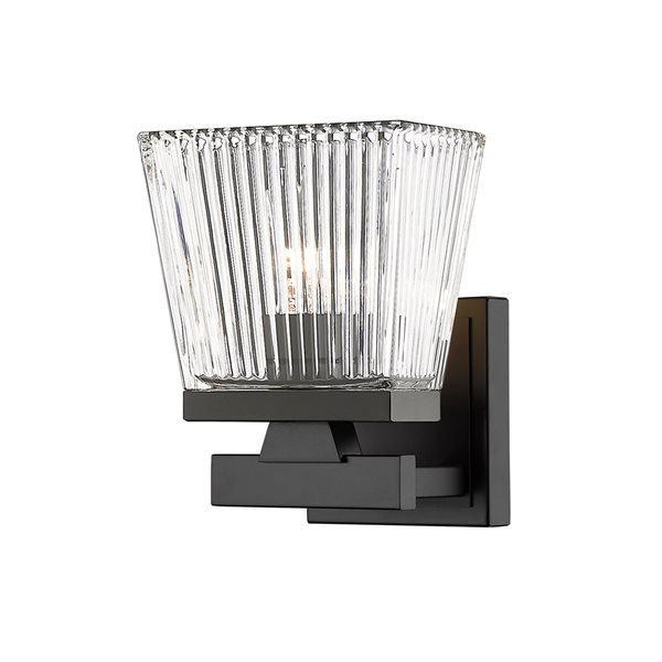 Z-Lite Astor 5.75-in 1-Light Matte Black Mid-Century Wall Sconce