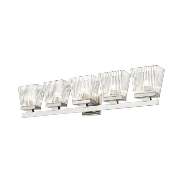 Z-Lite Astor 5-Light Nickel Mid-Century Vanity Light