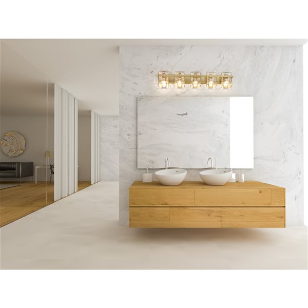 Z-Lite Bennington 5-Light Gold Transitional Vanity Light