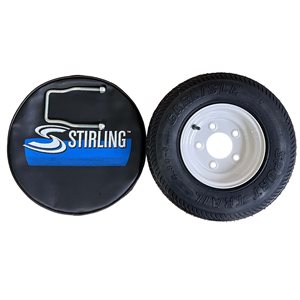 Stirling Kit Trailer Tire Bundle with U-Bolt Holder and Cover - 4.80 x 8-in LRC Tire