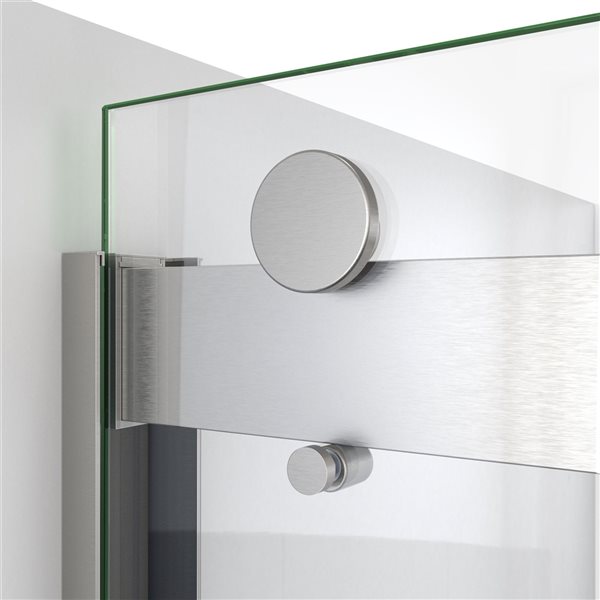 DreamLine Sapphire-V 62-in x 56 to 60-in Clear Bathtub/Shower Glass Panel with Brushed Nickel Hardware