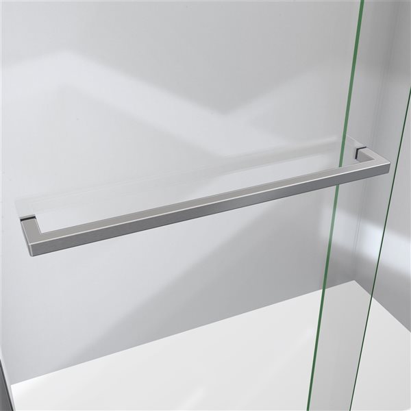 DreamLine Sapphire-V 62-in x 56 to 60-in Clear Bathtub/Shower Glass Panel with Brushed Nickel Hardware
