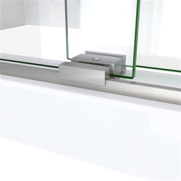 DreamLine Sapphire-V 62-in x 56 to 60-in Clear Bathtub/Shower Glass Panel with Brushed Nickel Hardware