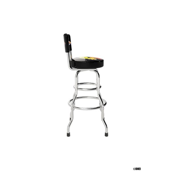 Arcade1UP Pac-Mania Adjustable Height Upholstered Swivel Bar Stool in Black