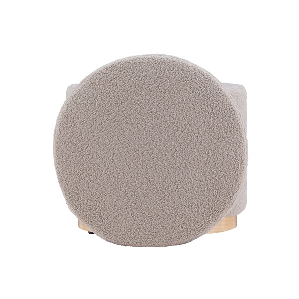 Linon Home Decor Julius Round Storage Ottoman Light Gray 18-in