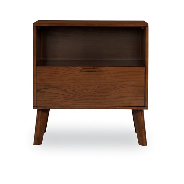 Linon Home Decor Banbury Nightstand 1-Drawer Walnut 27-in
