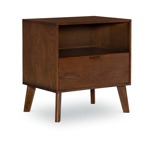 Linon Home Decor Banbury Nightstand 1-Drawer Walnut 27-in