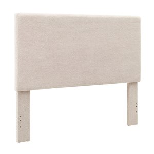 Linon Home Decor Foxhall Rectangle Headboard Sherpa Upholstered Natural Full/Queen
