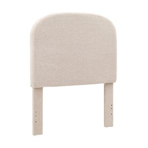 Linon Home Decor Foxhall Rounded Headboard Sherpa Upholstered Natural Twin