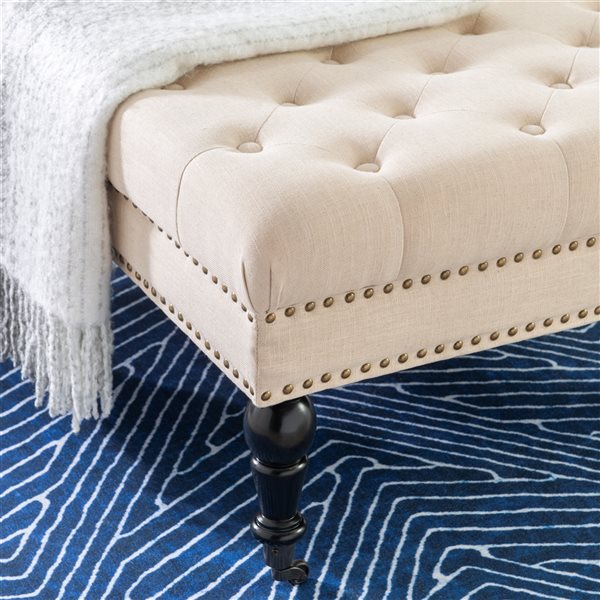 Linon isabelle store round tufted ottoman