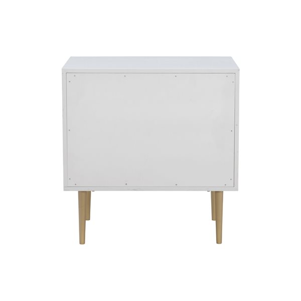 Linon Home Decor Gingrich Nightstand 2-Drawer White 25.75-in