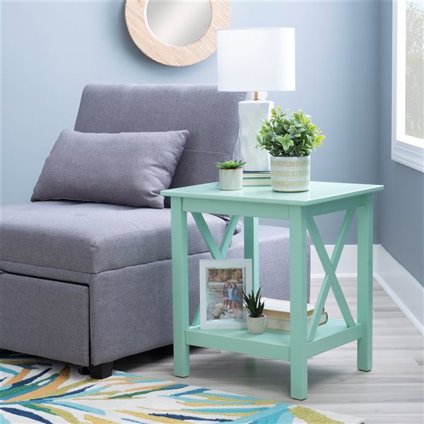 Linon Home Decor Dorset End Table Mint Green  22-in x 20-in