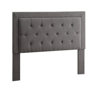 Linon Home Decor Clanton Tufted Upholstered Headboard Charcoal Full/Queen