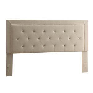 Linon Home Decor Clanton Tufted Headboard Upholstered Natural King