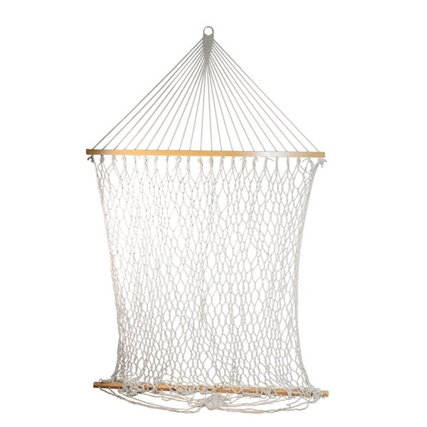 Northlight, 78" White Lattice Macrame Netted Hammock with Bars