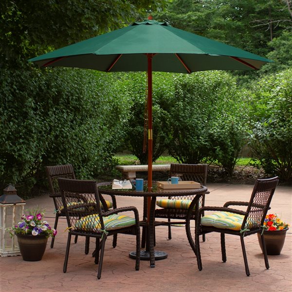 Northlight Patio Market Umbrella with Wooden Pole  Green