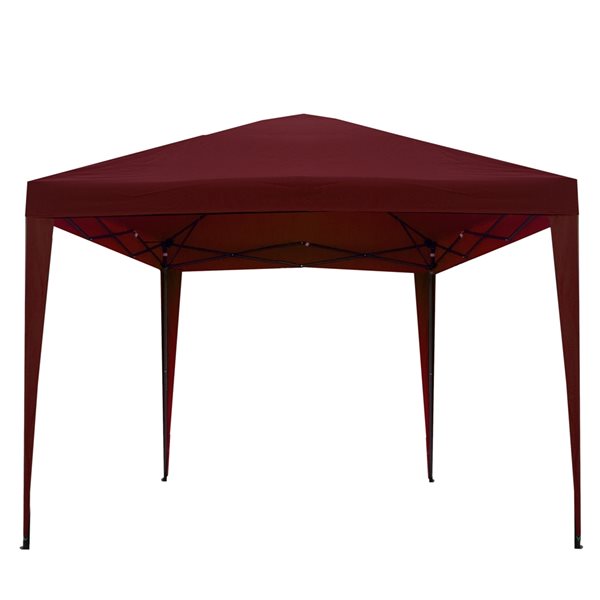 Northlight, Pop-Up Outdoor Canopy Gazebo, 10' x 10' Burgundy