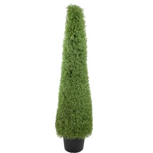 Northlight 5 ft Artificial Boxwood Cone Topiary Tree with Round Pot Unlit