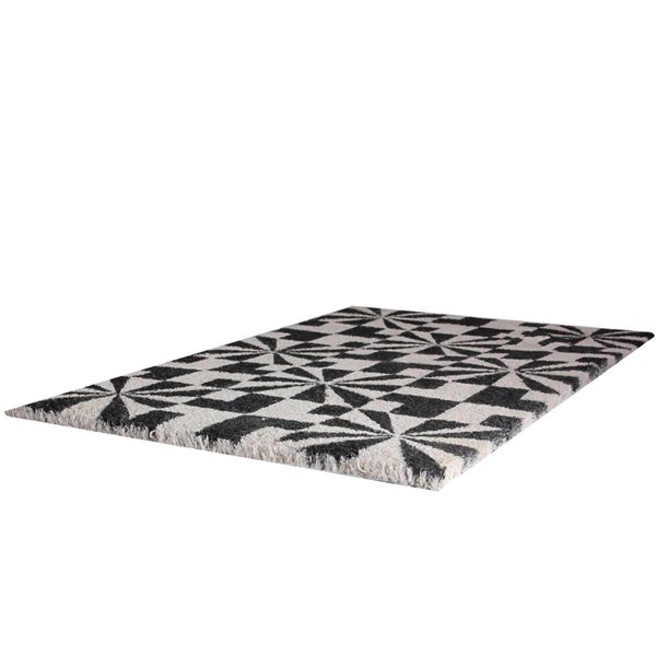 Northlight Black and Gray Abstract Rectangular Doormat 18-in x 30-in