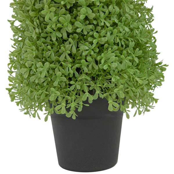 Northlight 15-In Artificial Boxwood Cone Topiary Tree with Round Pot  Unlit