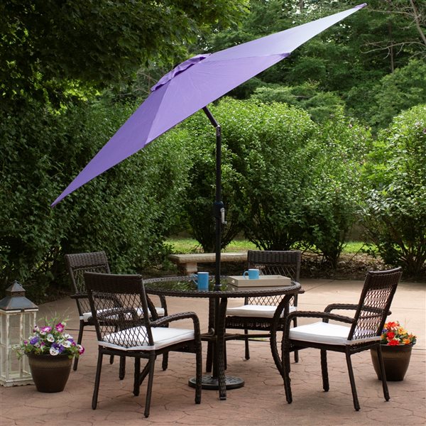 Northlight Patio Market Umbrella with Hand Crank and Tilt  Purple