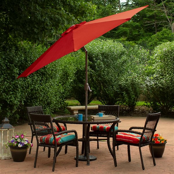 Northlight Patio Market Umbrella with Hand Crank and Tilt  Terracotta