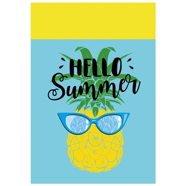 Northlight Hello Summer Pineapple Outdoor Garden Flag 12.5-in x 18-in