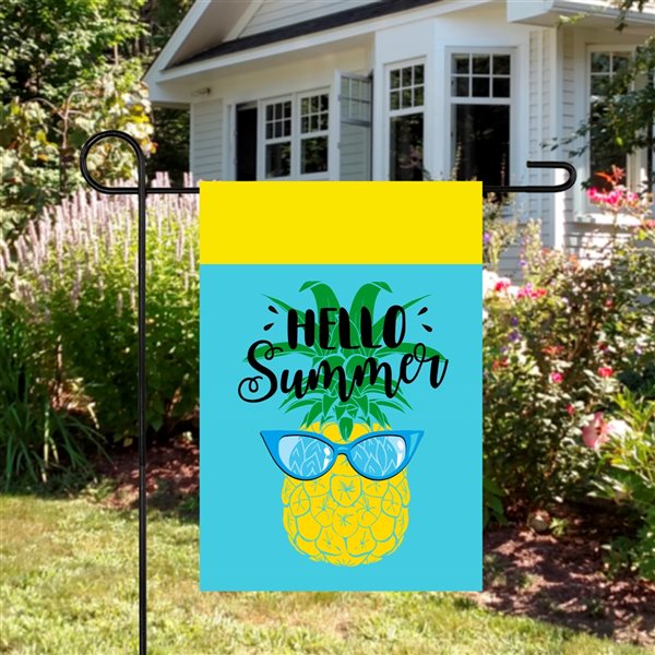 Northlight Hello Summer Pineapple Outdoor Garden Flag 12.5-in x 18-in