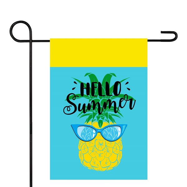 Northlight Hello Summer Pineapple Outdoor Garden Flag 12.5-in x 18-in