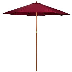 Patio Market Umbrella with Wooden Pole  Burgundy