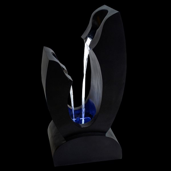 Northlight Black Lighted Modern Outdoor Garden Water Fountain 31.5-in