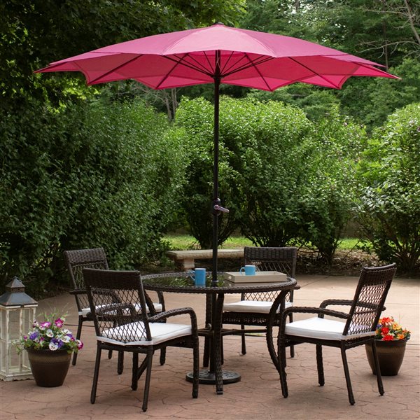 Northlight Patio Lotus Umbrella with Hand Crank  Pink