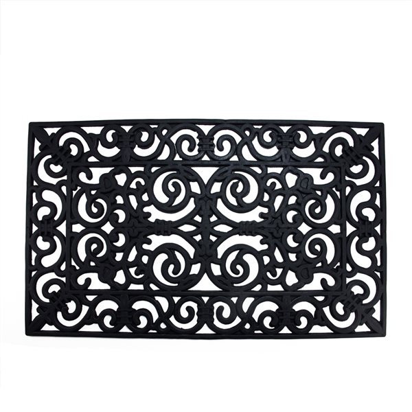 Northlight Scroll Design with Open Back Doormat 18-in x 30-in