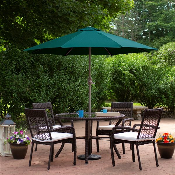 Northlight Patio Market Umbrella with Hand Crank  Hunter Green